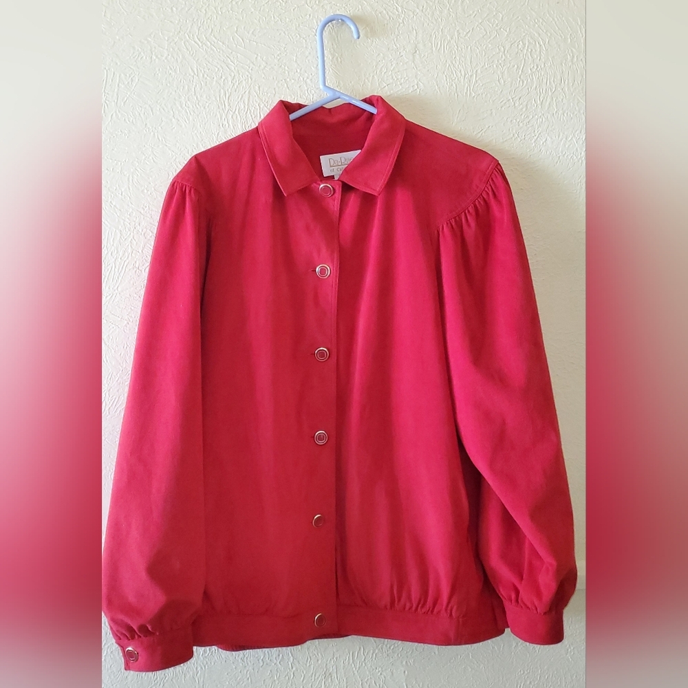 Vintage Retro Da-Rue Red Ultrasuede Jacket